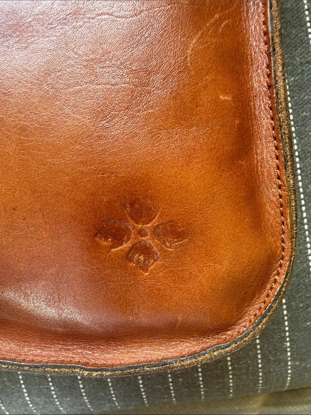 Patricia Nash Barattoli Tooled Genuine Leather Crossbody Bag Rust Brown